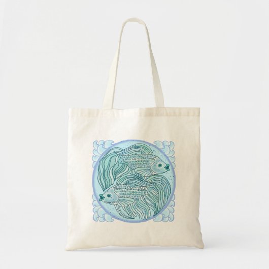 Een blauwe Koi-vis-tas Tote Bag (Voorkant)