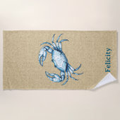 Een Blauwe Krab Strandlaken (Voorkant)