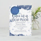 Een Blauwe Maan Waterverf Betrokkenheid Regenbui Kaart (Staand voorkant)