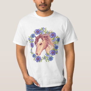 Een Blauwe Madeliefjes Paard T-shirt