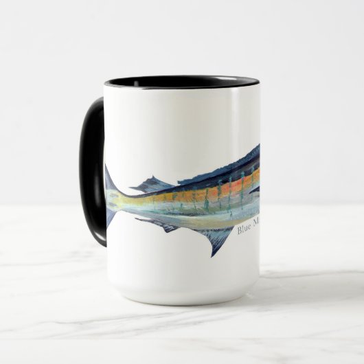 Een blauwe mok (Voorkant links)