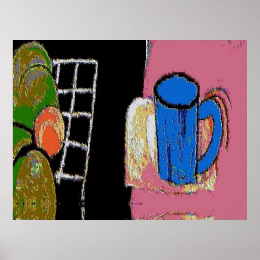 Eén blauwe Mok Poster (Voorkant)