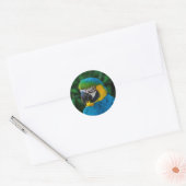 Een blauwe papegaai ronde sticker (Envelop)