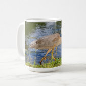Een blauwe reiger koffiemok (Voorkant links)
