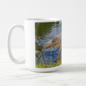 Een blauwe reiger koffiemok (Links)