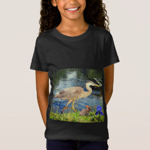 Een blauwe reiger t-shirt