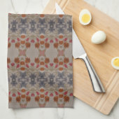 Een blauwe roest rood theedoek (Quarter Fold)