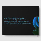 Een blauwe Roos Memorial Service Gastenboek (Achterkant)