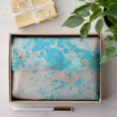 Een Blauwe Shabby Chic Ephemera Design Serie 1 Tissuepapier (Geschenk)