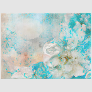 Een Blauwe Shabby Chic Ephemera Design Serie 1 Tissuepapier