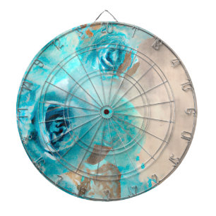 Een Blauwe Shabby Chic Ephemera Design Serie 7 Dartbord