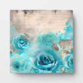 Een Blauwe Shabby Chic Ephemera Design Serie 7 Fotoplaat (Voorkant)