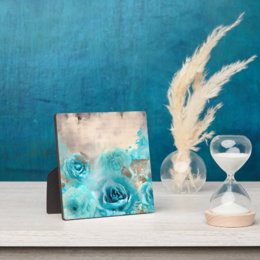 Een Blauwe Shabby Chic Ephemera Design Serie 7 Fotoplaat (Insitu)