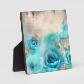 Een Blauwe Shabby Chic Ephemera Design Serie 7 Fotoplaat (Voorkant)