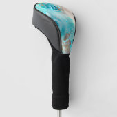 Een Blauwe Shabby Chic Ephemera Design Serie 7 Golfheadcover (Schuin)