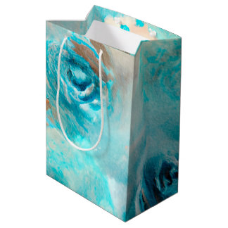 Een Blauwe Shabby Chic Ephemera Design Serie 7 Medium Cadeauzakje