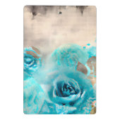 Een Blauwe Shabby Chic Ephemera Design Serie 7 Mini Klembord (Achterkant)