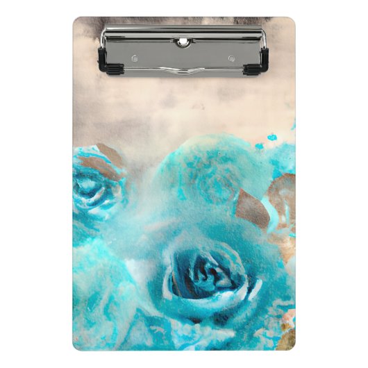 Een Blauwe Shabby Chic Ephemera Design Serie 7 Mini Klembord (Voorkant)