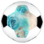 Een Blauwe Shabby Chic Ephemera Design Serie 7 Voetbal (Gedraaid)
