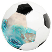 Een Blauwe Shabby Chic Ephemera Design Serie 7 Voetbal (Drie kwart)