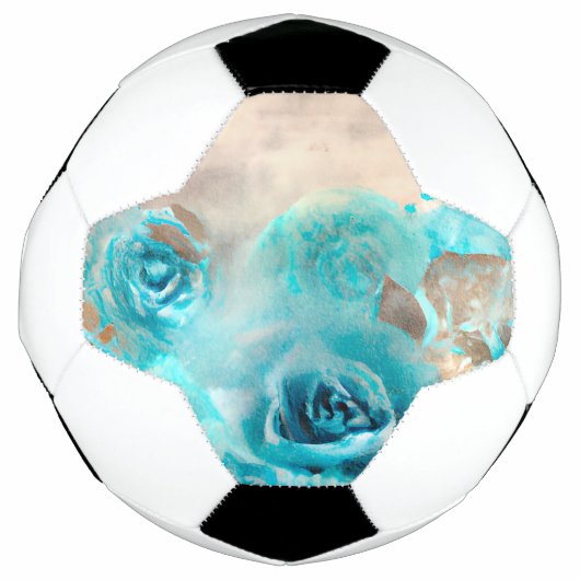 Een Blauwe Shabby Chic Ephemera Design Serie 7 Voetbal (Voorkant)