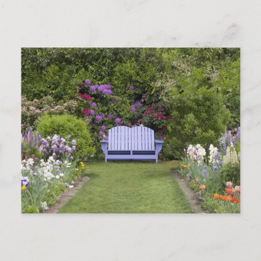 Een blauwe stoel verwelkomt u in een kleurrijke le briefkaart (Voorkant)