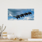 Een blauwe streep poster (Keuken)