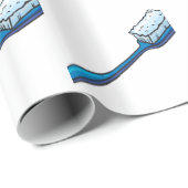 Een blauwe tandenborstel cadeaupapier (Rol Hoek)