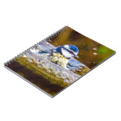 Een blauwe tit in het bad notitieboek (Linkerzijde)