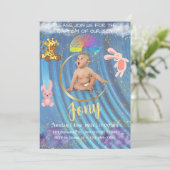 Een blauwe uitnodiging. feestdagenkaart (Staand voorkant)