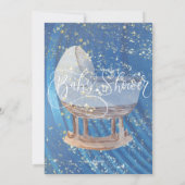 Een blauwe uitnodiging. feestdagenkaart (Achterkant)