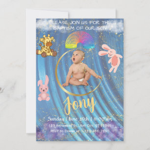 Een blauwe uitnodiging. feestdagenkaart