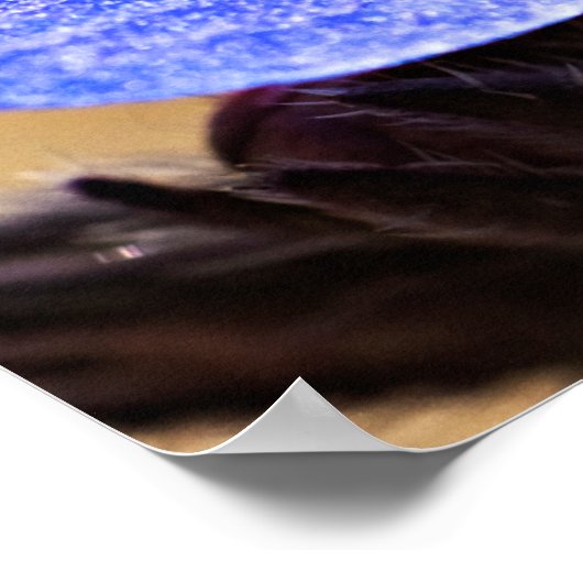 Eén blauwe ventilator poster (Hoek)