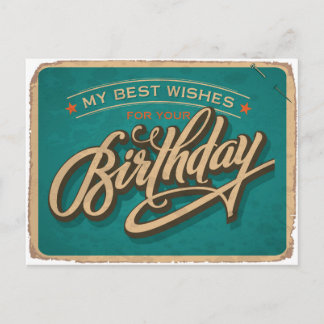 Een blauwe verjaardag briefkaart