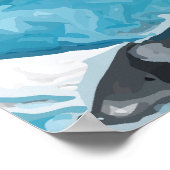Een blauwe vinvis in beweging poster (Hoek)