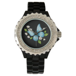 Een blauwe vlinder eWatch Horloge
