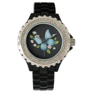 Een blauwe vlinder eWatch Horloge