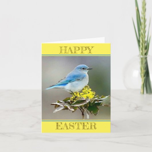 Een Blauwe Vogel in de Lente Kaart (Voorkant)