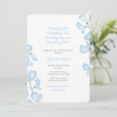 Een blauwe zomerFloral Vrijgezellenfeest Partij Kaart (Staand voorkant)