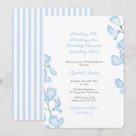 Een blauwe zomerFloral Vrijgezellenfeest Partij Kaart