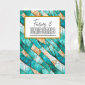 Een Blauwgroen en Gouden Draak Gepersonaliseerde J Kaart (Achterkant)