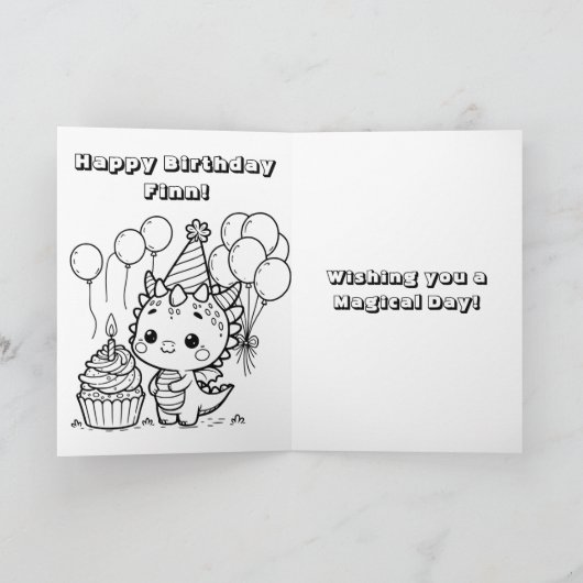 Een Blauwgroen en Gouden Draak Gepersonaliseerde J Kaart (Binnen)