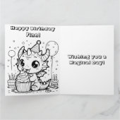 Een Blauwgroen en Gouden Draak Gepersonaliseerde J Kaart (Binnen)