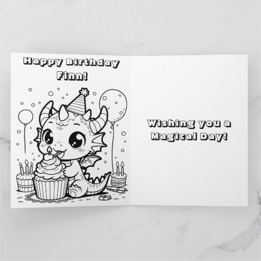 Een Blauwgroen en Gouden Draak Gepersonaliseerde J Kaart (Binnen)