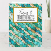 Een Blauwgroen en Gouden Draak Gepersonaliseerde J Kaart (Achterkant)