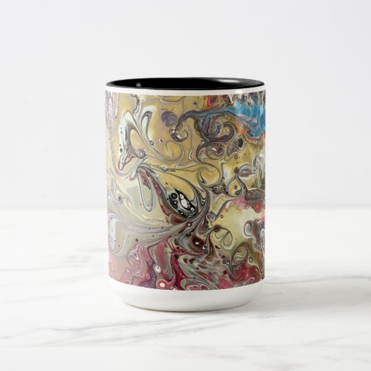 Een blauwgroen en roze mok (Center)