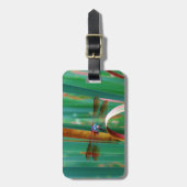 Een blauwgroen eyed Dragonfly met staarten Bagagelabel (Voorkant verticaal)