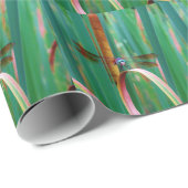 Een blauwgroen eyed Dragonfly met staarten Cadeaupapier (Rol Hoek)