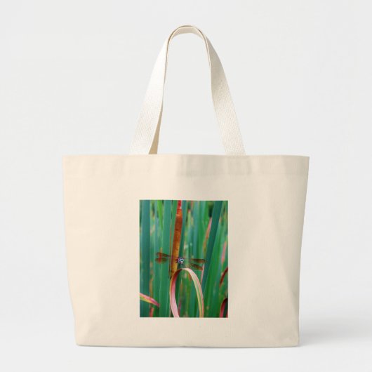 Een blauwgroen eyed Dragonfly met staarten Grote Tote Bag (Voorkant)