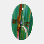 Een blauwgroen eyed Dragonfly met staarten Keramisch Ornament (Rechts)